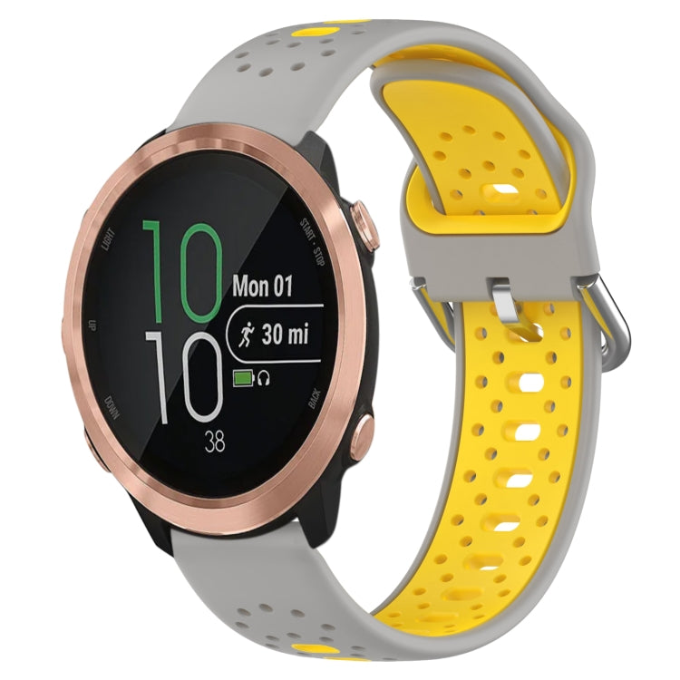สายนาฬิกาซิลิโคนสองสีระบายอากาศ 20 มม, For Garmin Forerunner 645 Music, For Garmin Forerunner Sq2, For Garmin Forerunner Sq2 Music