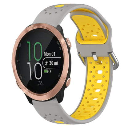 สายนาฬิกาซิลิโคนสองสีระบายอากาศ 20 มม, For Garmin Forerunner 645 Music, For Garmin Forerunner Sq2, For Garmin Forerunner Sq2 Music