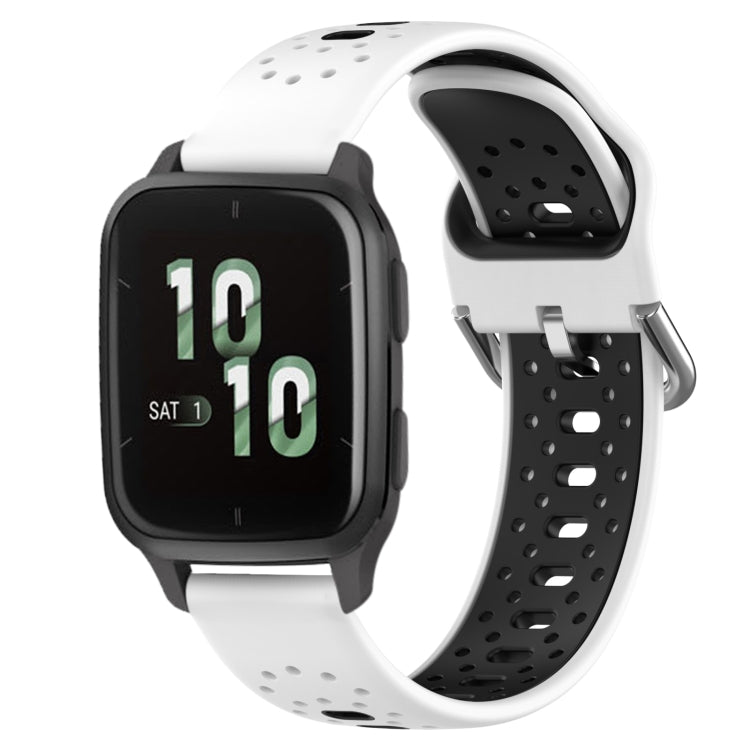สายนาฬิกาซิลิโคนสองสีระบายอากาศ 20 มม, For Garmin Forerunner 645 Music, For Garmin Forerunner Sq2, For Garmin Forerunner Sq2 Music