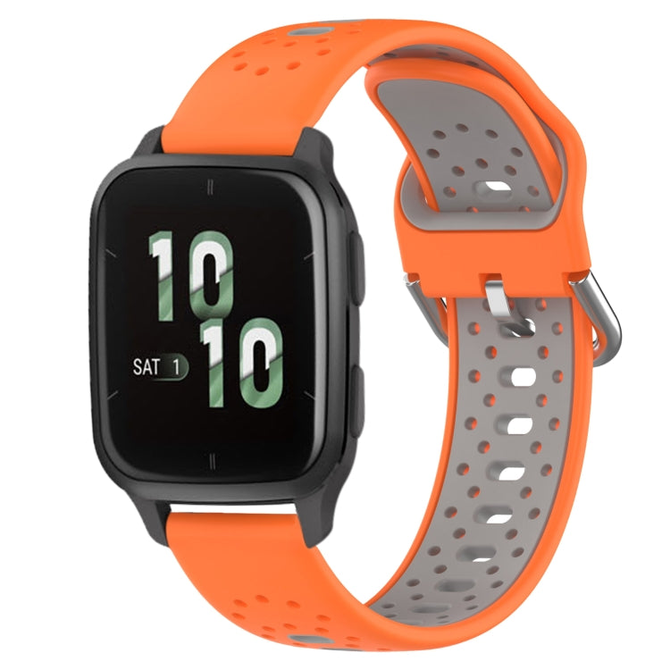 สายนาฬิกาซิลิโคนสองสีระบายอากาศ 20 มม, For Garmin Forerunner 645 Music, For Garmin Forerunner Sq2, For Garmin Forerunner Sq2 Music