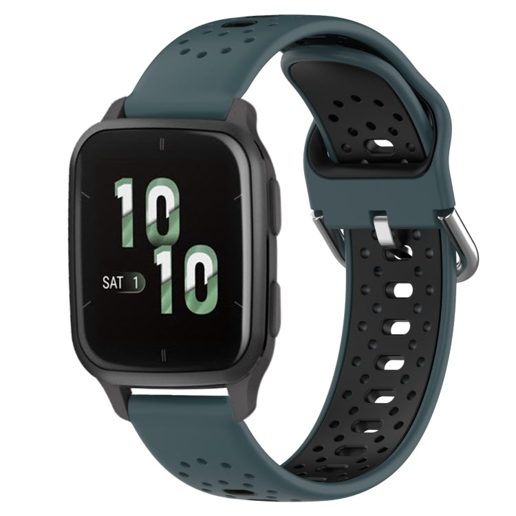 สายนาฬิกาซิลิโคนสองสีระบายอากาศ 20 มม, For Garmin Forerunner 645 Music, For Garmin Forerunner Sq2, For Garmin Forerunner Sq2 Music