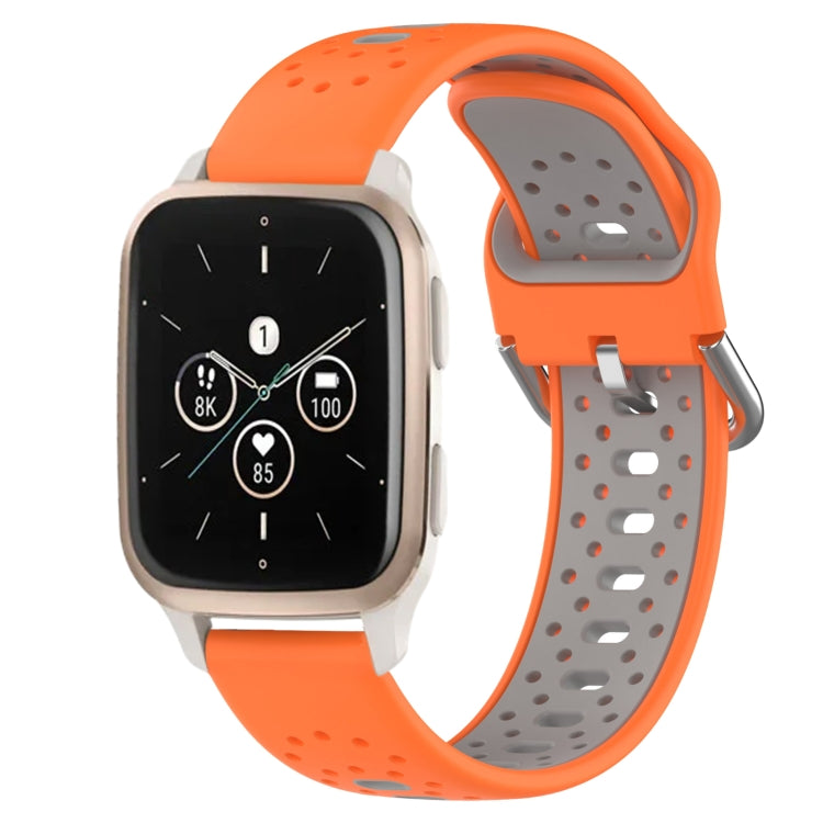 สายนาฬิกาซิลิโคนสองสีระบายอากาศ 20 มม, For Garmin Forerunner 645 Music, For Garmin Forerunner Sq2, For Garmin Forerunner Sq2 Music
