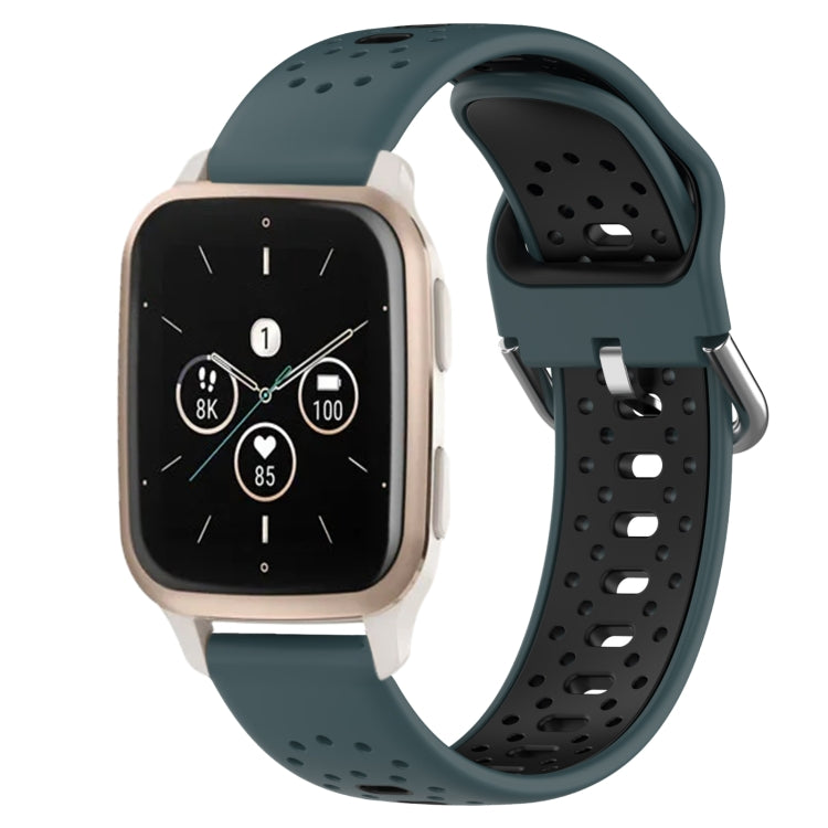สายนาฬิกาซิลิโคนสองสีระบายอากาศ 20 มม, For Garmin Forerunner 645 Music, For Garmin Forerunner Sq2, For Garmin Forerunner Sq2 Music
