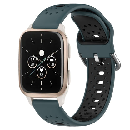 สายนาฬิกาซิลิโคนสองสีระบายอากาศ 20 มม, For Garmin Forerunner 645 Music, For Garmin Forerunner Sq2, For Garmin Forerunner Sq2 Music