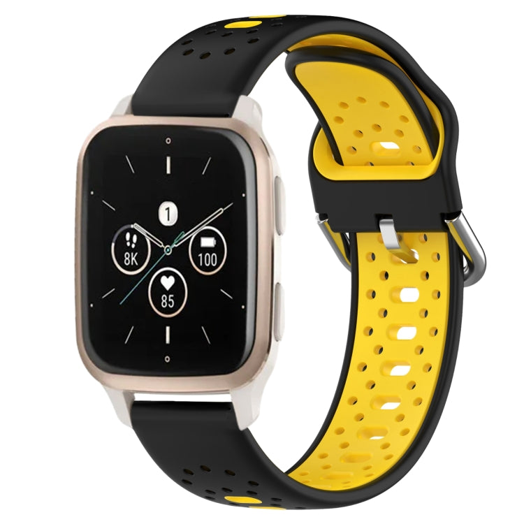 สายนาฬิกาซิลิโคนสองสีระบายอากาศ 20 มม, For Garmin Forerunner 645 Music, For Garmin Forerunner Sq2, For Garmin Forerunner Sq2 Music