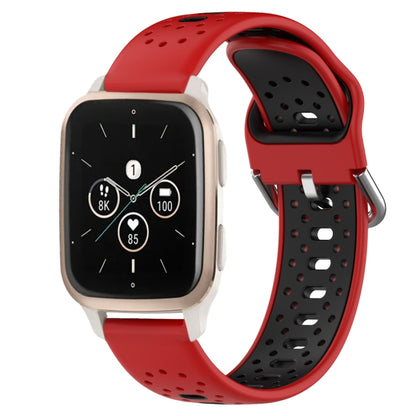 สายนาฬิกาซิลิโคนสองสีระบายอากาศ 20 มม, For Garmin Forerunner 645 Music, For Garmin Forerunner Sq2, For Garmin Forerunner Sq2 Music