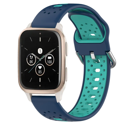สายนาฬิกาซิลิโคนสองสีระบายอากาศ 20 มม, For Garmin Forerunner 645 Music, For Garmin Forerunner Sq2, For Garmin Forerunner Sq2 Music