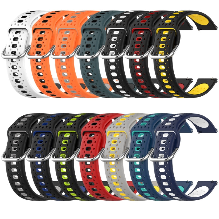 สายนาฬิกาซิลิโคนสองสีระบายอากาศ 20 มม, For Garmin Forerunner 158, For Garmin Forerunner 55, For Garmin Venu