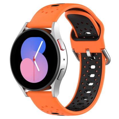 สายนาฬิกาซิลิโคนสองสีระบายอากาศ 20 มม, For Samsung Galaxy Watch 5 Pro 45mm, For Samsung Galaxy Watch 4 44mm, For Samsung Galaxy Watch 4 40mm