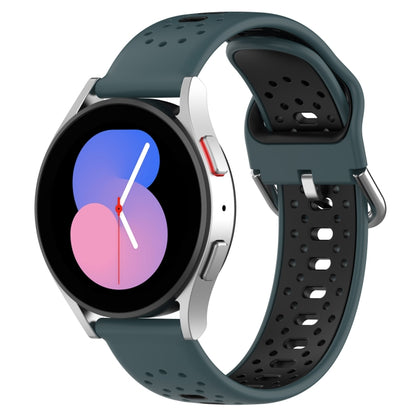 สายนาฬิกาซิลิโคนสองสีระบายอากาศ 20 มม, For Samsung Galaxy Watch 5 Pro 45mm, For Samsung Galaxy Watch 4 44mm, For Samsung Galaxy Watch 4 40mm
