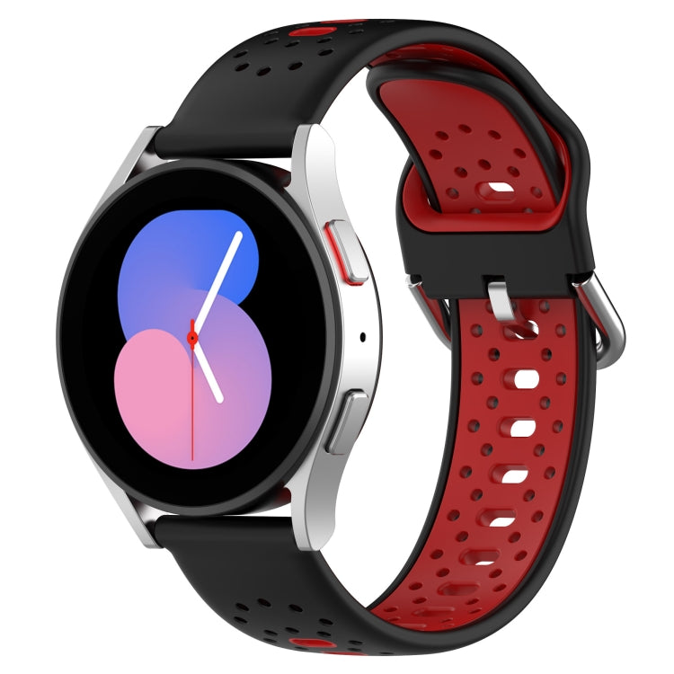 สายนาฬิกาซิลิโคนสองสีระบายอากาศ 20 มม, For Samsung Galaxy Watch 5 Pro 45mm, For Samsung Galaxy Watch 4 44mm, For Samsung Galaxy Watch 4 40mm