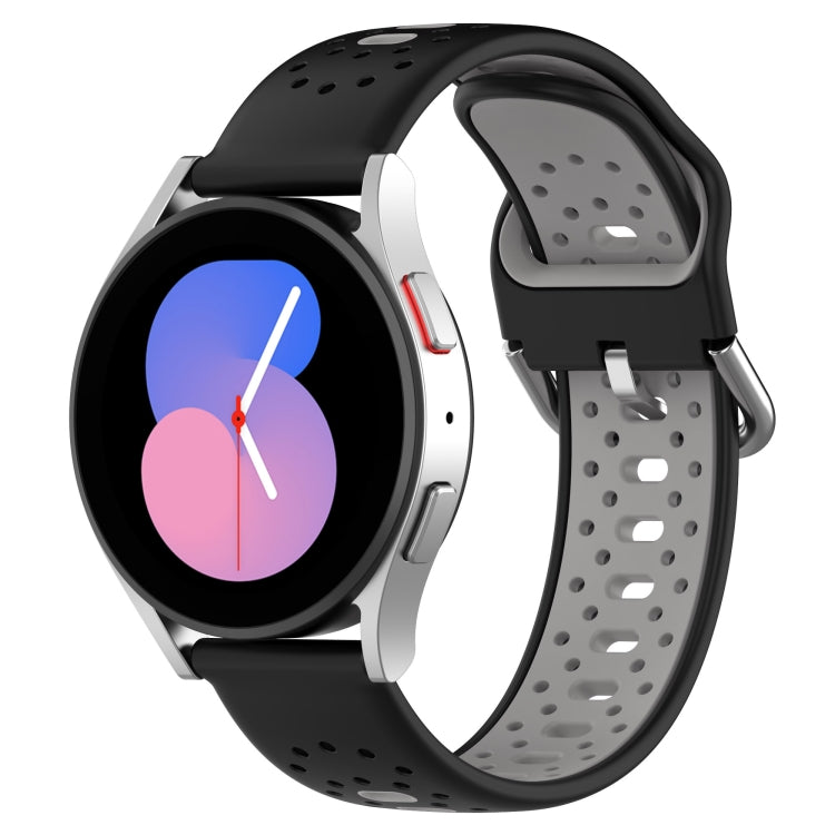 สายนาฬิกาซิลิโคนสองสีระบายอากาศ 20 มม, For Samsung Galaxy Watch 5 Pro 45mm, For Samsung Galaxy Watch 4 44mm, For Samsung Galaxy Watch 4 40mm