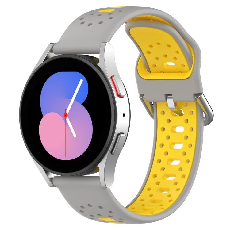 สายนาฬิกาซิลิโคนสองสีระบายอากาศ 20 มม, For Samsung Galaxy Watch 5 Pro 45mm, For Samsung Galaxy Watch 4 44mm, For Samsung Galaxy Watch 4 40mm