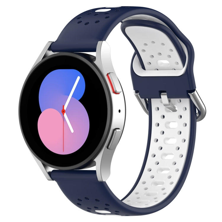 สายนาฬิกาซิลิโคนสองสีระบายอากาศ 20 มม, For Samsung Galaxy Watch 5 Pro 45mm, For Samsung Galaxy Watch 4 44mm, For Samsung Galaxy Watch 4 40mm