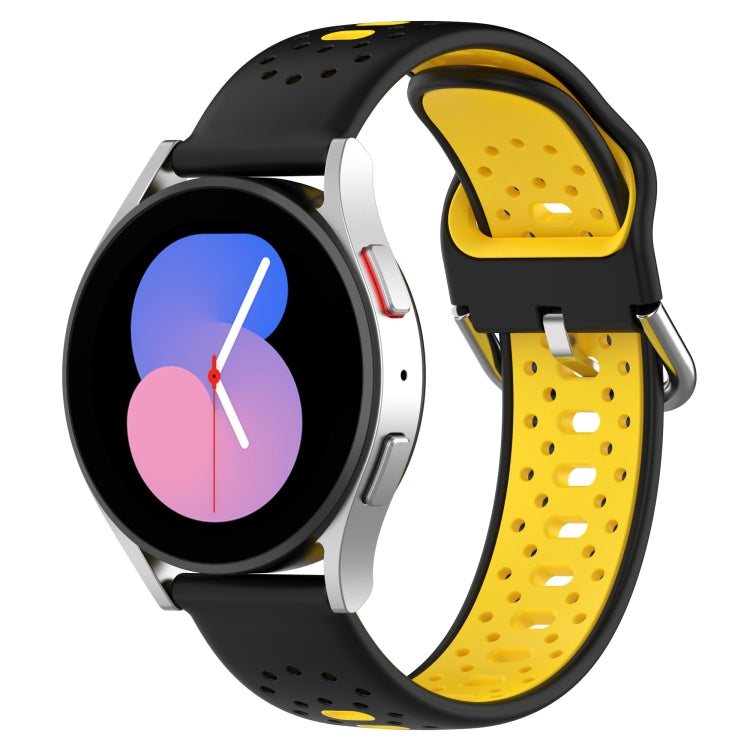 สายนาฬิกาซิลิโคนสองสีระบายอากาศ 20 มม, For Samsung Galaxy Watch 5 Pro 45mm, For Samsung Galaxy Watch 4 44mm, For Samsung Galaxy Watch 4 40mm