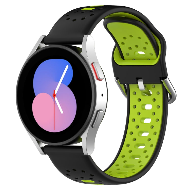 สายนาฬิกาซิลิโคนสองสีระบายอากาศ 20 มม, For Samsung Galaxy Watch 5 Pro 45mm, For Samsung Galaxy Watch 4 44mm, For Samsung Galaxy Watch 4 40mm