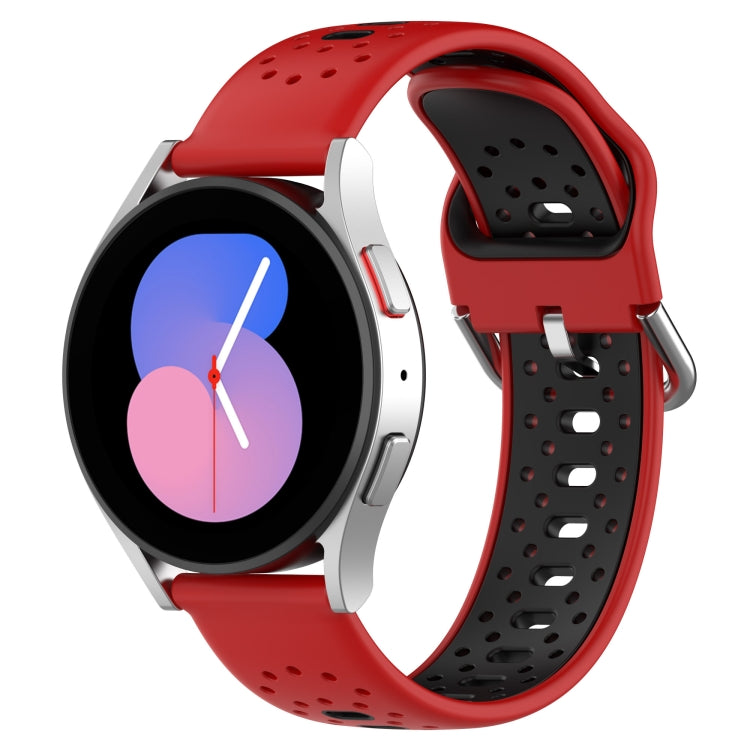 สายนาฬิกาซิลิโคนสองสีระบายอากาศ 20 มม, For Samsung Galaxy Watch 5 Pro 45mm, For Samsung Galaxy Watch 4 44mm, For Samsung Galaxy Watch 4 40mm