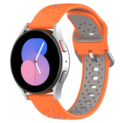 สายนาฬิกาซิลิโคนสองสีระบายอากาศ 20 มม, For Samsung Galaxy Watch 5 Pro 45mm, For Samsung Galaxy Watch 4 44mm, For Samsung Galaxy Watch 4 40mm