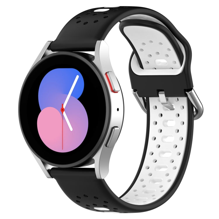 สายนาฬิกาซิลิโคนสองสีระบายอากาศ 20 มม, For Samsung Galaxy Watch 5 Pro 45mm, For Samsung Galaxy Watch 4 44mm, For Samsung Galaxy Watch 4 40mm