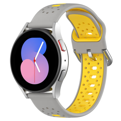 สายนาฬิกาซิลิโคนสองสีระบายอากาศ 20 มม, For Samsung Galaxy Watch 5 Pro 45mm, For Samsung Galaxy Watch 4 44mm, For Samsung Galaxy Watch 4 40mm