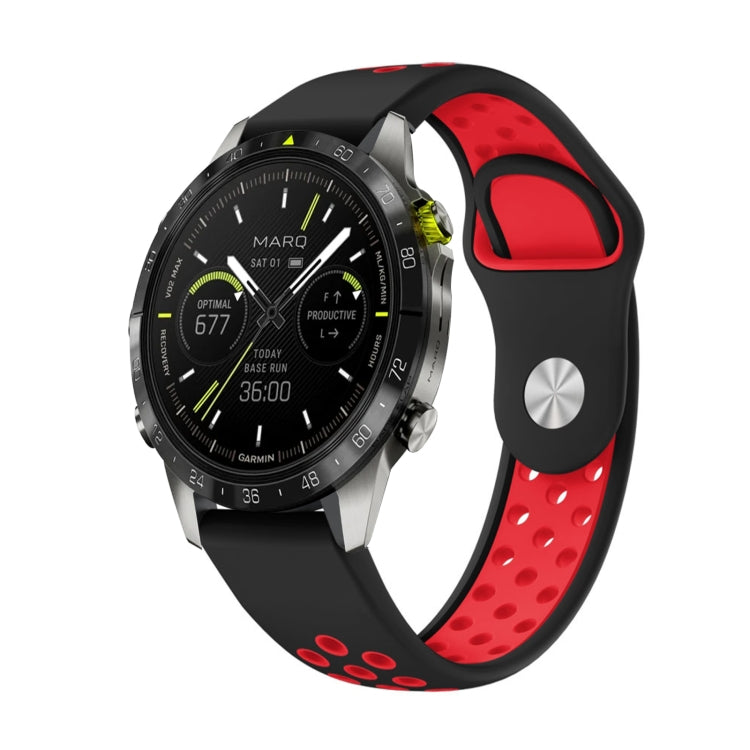 สายนาฬิกาซิลิโคนระบายอากาศกีฬา 22 มม, For Garmin MARQ Athlete Gen 2, For Garmin Instinct Crossover, For Garmin Instinct Crossover Solar, For Garmin Fenix 7