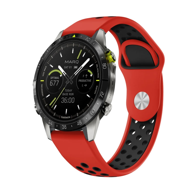 สายนาฬิกาซิลิโคนระบายอากาศกีฬา 22 มม, For Garmin MARQ Athlete Gen 2, For Garmin Instinct Crossover, For Garmin Instinct Crossover Solar, For Garmin Fenix 7