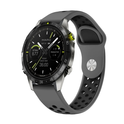 สายนาฬิกาซิลิโคนระบายอากาศกีฬา 22 มม, For Garmin MARQ Athlete Gen 2, For Garmin Instinct Crossover, For Garmin Instinct Crossover Solar, For Garmin Fenix 7