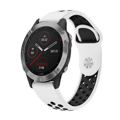 สายนาฬิกาซิลิโคนระบายอากาศกีฬา 22 มม, For Garmin Fenix 6 GPS, For Garmin Fenix 6 Pro GPS, For Garmin Fenix 6 Sapphire GPS, For Garmin Fenix 5