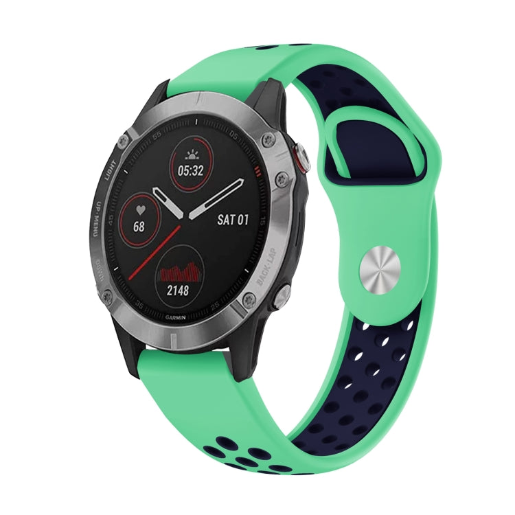 สายนาฬิกาซิลิโคนระบายอากาศกีฬา 22 มม, For Garmin Fenix 6 GPS, For Garmin Fenix 6 Pro GPS, For Garmin Fenix 6 Sapphire GPS, For Garmin Fenix 5