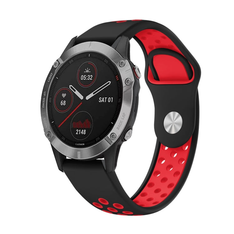 สายนาฬิกาซิลิโคนระบายอากาศกีฬา 22 มม, For Garmin Fenix 6 GPS, For Garmin Fenix 6 Pro GPS, For Garmin Fenix 6 Sapphire GPS, For Garmin Fenix 5