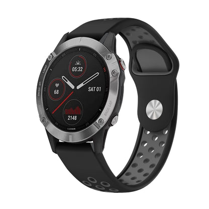 สายนาฬิกาซิลิโคนระบายอากาศกีฬา 22 มม, For Garmin Fenix 6 GPS, For Garmin Fenix 6 Pro GPS, For Garmin Fenix 6 Sapphire GPS, For Garmin Fenix 5