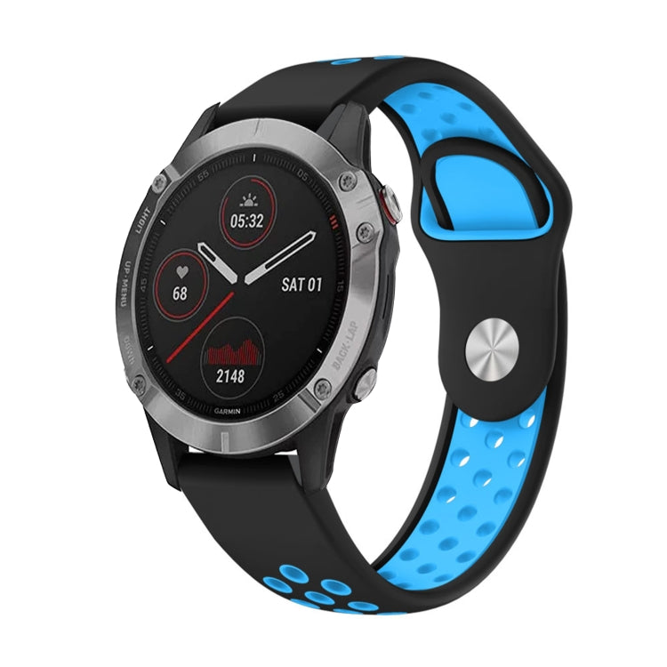 สายนาฬิกาซิลิโคนระบายอากาศกีฬา 22 มม, For Garmin Fenix 6 GPS, For Garmin Fenix 6 Pro GPS, For Garmin Fenix 6 Sapphire GPS, For Garmin Fenix 5