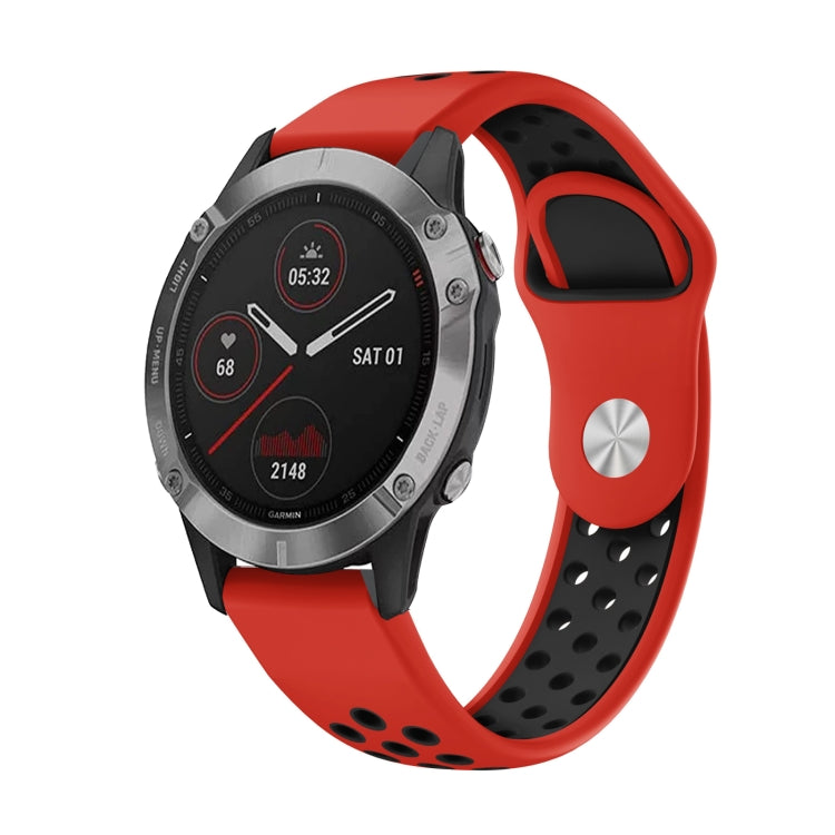 สายนาฬิกาซิลิโคนระบายอากาศกีฬา 22 มม, For Garmin Fenix 6 GPS, For Garmin Fenix 6 Pro GPS, For Garmin Fenix 6 Sapphire GPS, For Garmin Fenix 5