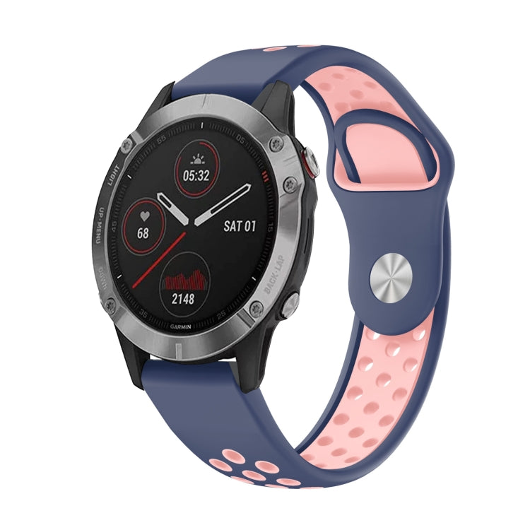 สายนาฬิกาซิลิโคนระบายอากาศกีฬา 22 มม, For Garmin Fenix 6 GPS, For Garmin Fenix 6 Pro GPS, For Garmin Fenix 6 Sapphire GPS, For Garmin Fenix 5