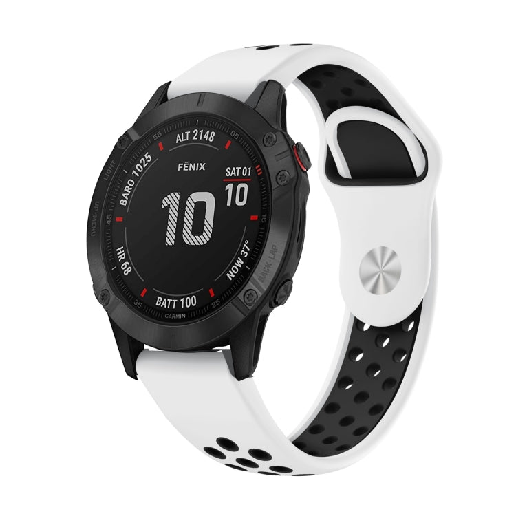 สายนาฬิกาซิลิโคนระบายอากาศกีฬา 22 มม, For Garmin Fenix 6 GPS, For Garmin Fenix 6 Pro GPS, For Garmin Fenix 6 Sapphire GPS, For Garmin Fenix 5