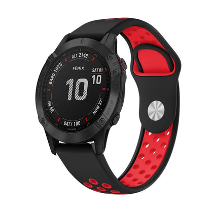 สายนาฬิกาซิลิโคนระบายอากาศกีฬา 22 มม, For Garmin Fenix 6 GPS, For Garmin Fenix 6 Pro GPS, For Garmin Fenix 6 Sapphire GPS, For Garmin Fenix 5
