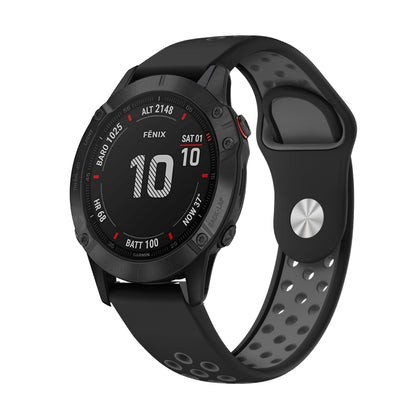 สายนาฬิกาซิลิโคนระบายอากาศกีฬา 22 มม, For Garmin Fenix 6 GPS, For Garmin Fenix 6 Pro GPS, For Garmin Fenix 6 Sapphire GPS, For Garmin Fenix 5