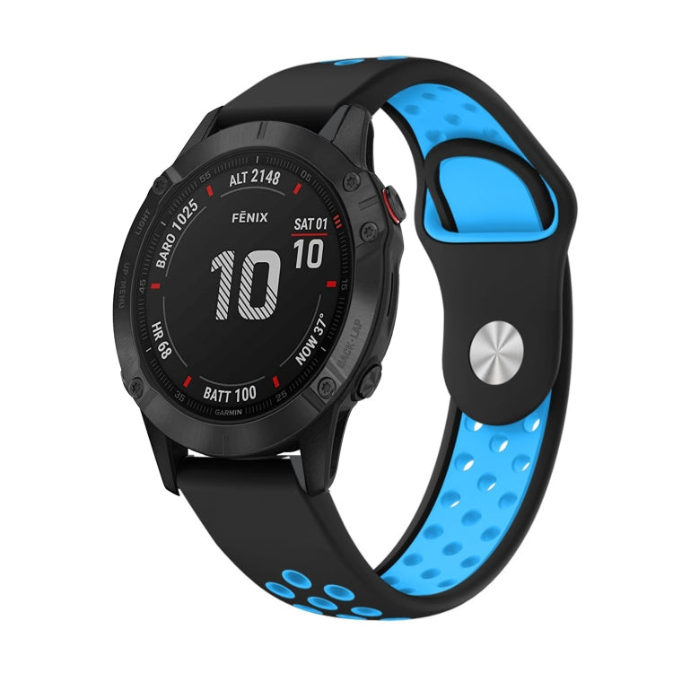 สายนาฬิกาซิลิโคนระบายอากาศกีฬา 22 มม, For Garmin Fenix 6 GPS, For Garmin Fenix 6 Pro GPS, For Garmin Fenix 6 Sapphire GPS, For Garmin Fenix 5