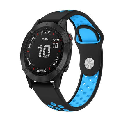 สายนาฬิกาซิลิโคนระบายอากาศกีฬา 22 มม, For Garmin Fenix 6 GPS, For Garmin Fenix 6 Pro GPS, For Garmin Fenix 6 Sapphire GPS, For Garmin Fenix 5