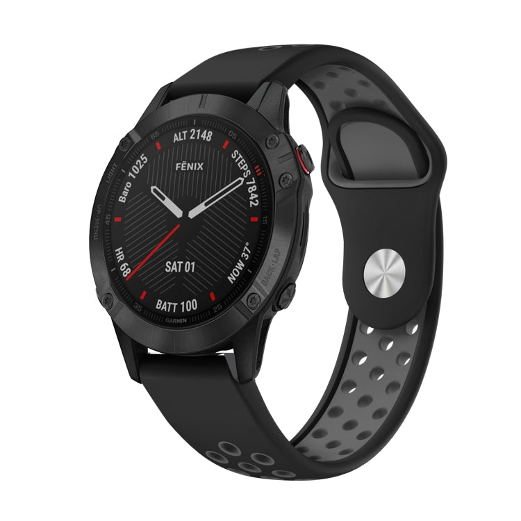 สายนาฬิกาซิลิโคนระบายอากาศกีฬา 22 มม, For Garmin Fenix 6 GPS, For Garmin Fenix 6 Pro GPS, For Garmin Fenix 6 Sapphire GPS, For Garmin Fenix 5