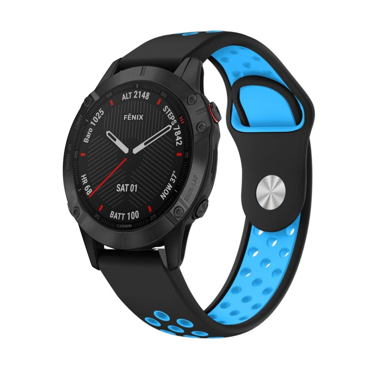 สายนาฬิกาซิลิโคนระบายอากาศกีฬา 22 มม, For Garmin Fenix 6 GPS, For Garmin Fenix 6 Pro GPS, For Garmin Fenix 6 Sapphire GPS, For Garmin Fenix 5