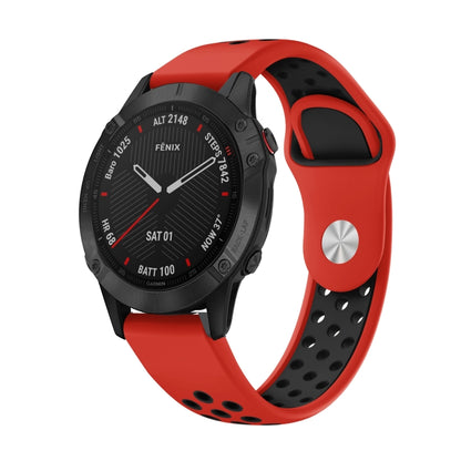 สายนาฬิกาซิลิโคนระบายอากาศกีฬา 22 มม, For Garmin Fenix 6 GPS, For Garmin Fenix 6 Pro GPS, For Garmin Fenix 6 Sapphire GPS, For Garmin Fenix 5