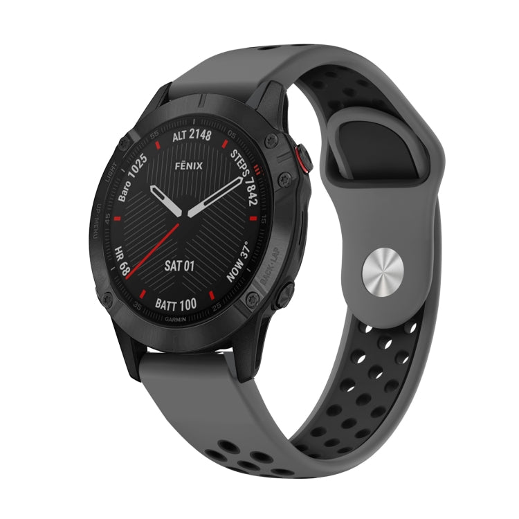 สายนาฬิกาซิลิโคนระบายอากาศกีฬา 22 มม, For Garmin Fenix 6 GPS, For Garmin Fenix 6 Pro GPS, For Garmin Fenix 6 Sapphire GPS, For Garmin Fenix 5
