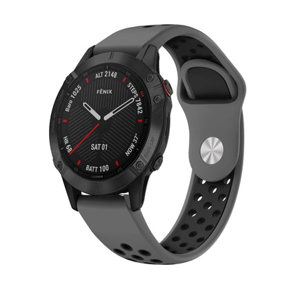 สายนาฬิกาซิลิโคนระบายอากาศกีฬา 22 มม, For Garmin Fenix 6 GPS, For Garmin Fenix 6 Pro GPS, For Garmin Fenix 6 Sapphire GPS, For Garmin Fenix 5