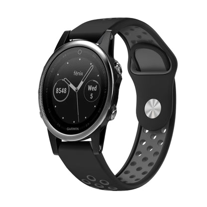 สายนาฬิกาซิลิโคนระบายอากาศกีฬา 22 มม, For Garmin Fenix 6 GPS, For Garmin Fenix 6 Pro GPS, For Garmin Fenix 6 Sapphire GPS, For Garmin Fenix 5