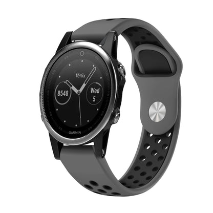 สายนาฬิกาซิลิโคนระบายอากาศกีฬา 22 มม, For Garmin Fenix 6 GPS, For Garmin Fenix 6 Pro GPS, For Garmin Fenix 6 Sapphire GPS, For Garmin Fenix 5