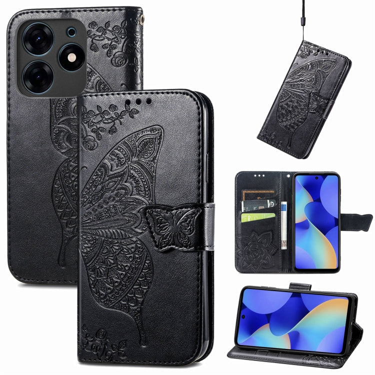 ซองหนังใส่โทรศัพท์ลายผีเสื้อรักดอกไม้, For Tecno Spark 10 Pro, For Tecno Spark 10C
