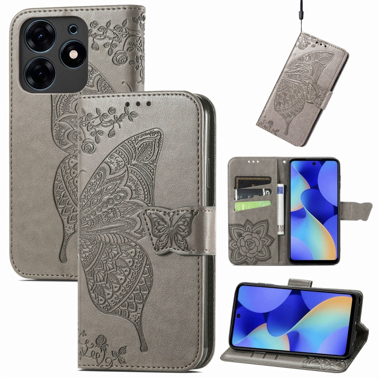 ซองหนังใส่โทรศัพท์ลายผีเสื้อรักดอกไม้, For Tecno Spark 10 Pro, For Tecno Spark 10C