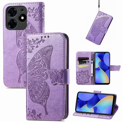 ซองหนังใส่โทรศัพท์ลายผีเสื้อรักดอกไม้, For Tecno Spark 10 Pro, For Tecno Spark 10C