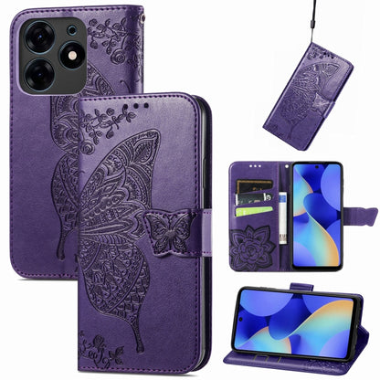 ซองหนังใส่โทรศัพท์ลายผีเสื้อรักดอกไม้, For Tecno Spark 10 Pro, For Tecno Spark 10C